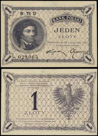 1 złoty 28.02.1919, seria 71 D, numeracja 029065