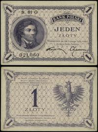 1 złoty 28.02.1919, seria 31 G, numeracja 021060
