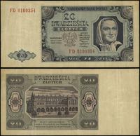 20 złotych 1.07.1948, seria FD, numeracja 010035