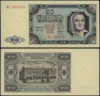 20 złotych 1.07.1948, seria HL, numeracja 003599