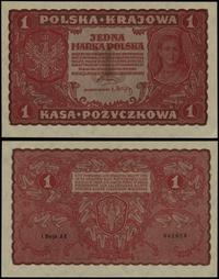 1 marka polska 23.08.1919, seria I-AE, numeracja