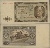 10 złotych 1.07.1948, seria AU, numeracja 887486
