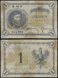 1 złoty 28.02.1919, seria 12 G, numeracja 044166