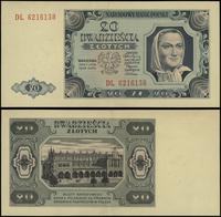 20 złotych 1.07.1948, seria DL, numeracja 621615