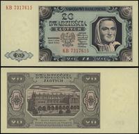 20 złotych 1.07.1948, seria KB, numeracja 731761
