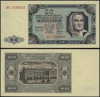 20 złotych 1.07.1948, seria HG, numeracja 010060