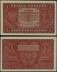 1 marka polska 23.08.1919, seria I-HA, numeracja