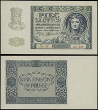 5 złotych 1.08.1941, seria AF, numeracja 1307599