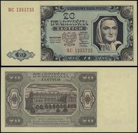 20 złotych 1.07.1948, seria HC, numeracja 135573