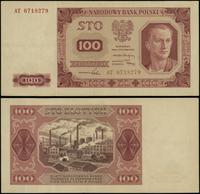 100 złotych 1.07.1948, seria AT, numeracja 07182