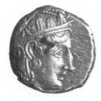 tetradrachma, Aw: Głowa Ateny, Rw: Sowa gałązka oliwna półksiężyc i litery AΘE, kontrasygnatura, S..