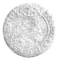 szeląg 1653, Wilno, Aw: Monogram pod koroną i na