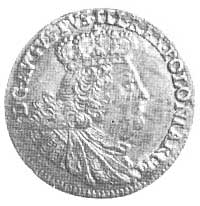 szóstak 1756, Lipsk, Aw: Popiersie i napis, Rw: Tarcza herbowa pod koroną i napis, Kop. 328.II.4. ..