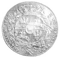 talar 1766, Warszawa, Aw: Popiersie w zbroi i napis, Rw: Tarcza herbowa pod koroną i napis, Kop. 4..