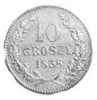 10 groszy 1835, Wiedeń, Aw: Herb Krakowa i napis