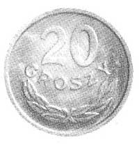 20 groszy 1957, Kam. 65a. Kurp. 5.2.A.