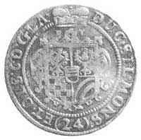 24 krajcary 1621, Oleśnica, Aw: Dwa popiersia i napis, Rw: Tarcza herbowa i napis, Kop. 403.II. -R..