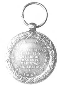 medal za kampanię 1859 roku, sygnowany BARRE, Francja, (srebro).
