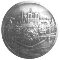 medal beznapisowy, sygnowany P. TURIN, Aw: Panorama Paryża, Rw: Plan centrum Paryża i data MCMXXVI..