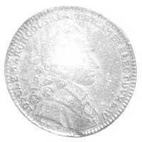 medal 1714, z okazji powrotu biskupa Jerzego Klemensa do Kolonii, Aw: Popiersie i napis, Rw: Lew i..