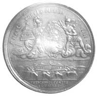 medal 1703, (chronogram) upamiętniający założenie Petersburga, sygnowany T.I., (miedź średnica 47 ..