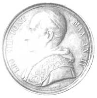 medal 1881 Leona XIII, sygnowany F. BIANCHI., (srebro waga 35,0 g.).