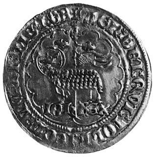 Jan II Dobry 1350-1364, mouton d’or, Aw: Baranek Boży i napis wokół: AGN.DEI QVI TOLL PCCA MVDIMISERERE NOB, w polu napis IOH-REX, Rw: Kwiecisty krzyż w ozdobnej rozecie