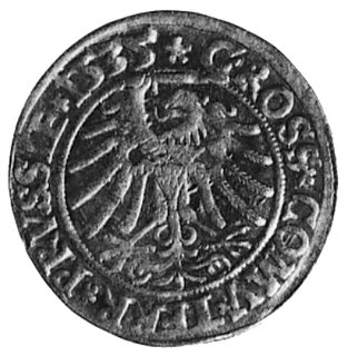 grosz 1535, Toruń, Aw: Popiersie i napis, Rw: Orzeł Prus Królewskich i napis, Gum.531, Kurp.342