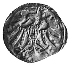 denar 1546, Gdańsk, Aw: Orzeł Prus Królewskich, 