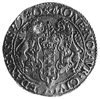 dukat 1579, Gdańsk, Aw: Popiersie i napis, Rw: Herb Gdańska i napis, Fr.3, H-Cz.5700 R5, Kurp.388 R6, T.150