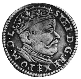 trojak 1585, Wilno, Aw: Popiersie i napis, Rw: Herby i napis, Gum.763, Kurp.313 Rl