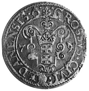 grosz 1579, Gdańsk, Aw: Popiersie i napis, Rw: Herb Gdańska i napis, Gum.790, Kurp.380 Rl