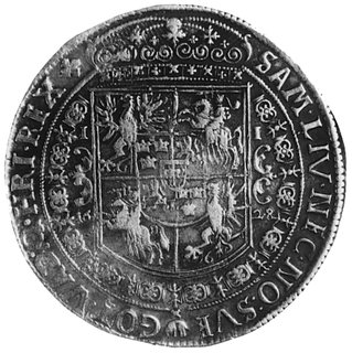 talar 1628, Bydgoszcz, Aw: Półpostać i napis, Rw: Tarcza herbowa i napis, Dav.4316, Gum.1216, Kurp.1608 R