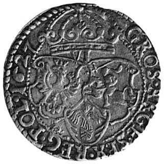 szóstak 1627, Kraków, j.w., Gum.1168, Kurp.1471 Rl, odmienna interpunkcja: moneta dość rzadka w tym staniezachowania