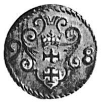 denar 1598, Gdańsk, j.w., Gum.1368, Kurp.2208 R2, ładna patyna