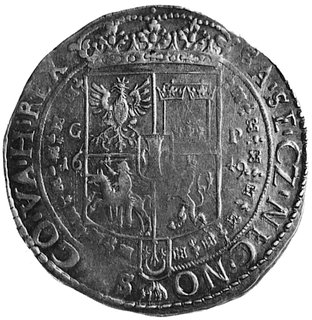 talar 1649, Kraków, Aw: Popiersie i napis, Rw: Tarcza herbowa i napis, Dav.A4336, Kurp.558 R4, T.60, lekkiezadrapania nad koroną