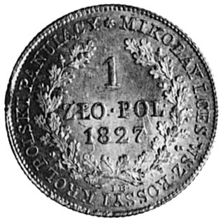 1 złoty 1827, Warszawa, Aw: Głowa i napis, Rw: W