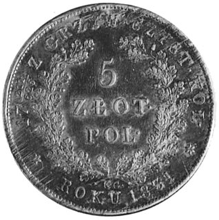 5 złotych 1831, Warszawa, j.w., Plage 272, stara