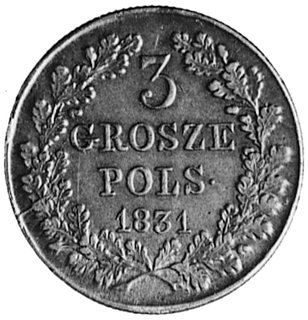 trojak 1831, Warszawa, Aw: Tarcza herbowa i napi