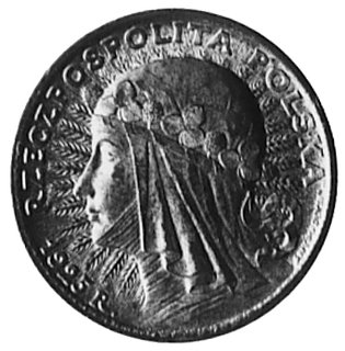 20 złotych 1925, Głowa Kobiety, miedź, wybito 10 sztuk, 4.44 g.