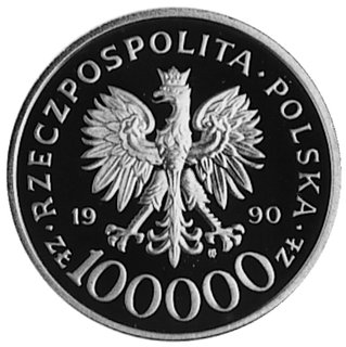 100.000 złotych 1990, Warszawa- 10-lecie Solidarności, wybito 1001 sztuk, złoto 15.5 g.