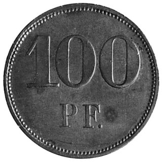 100 fenigów b.d., Ostrów Wielkopolski, Aw: Napis