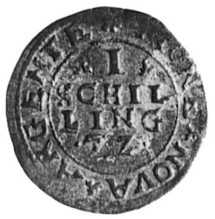 szeląg 1572, Dahlen, Aw: Nominał i napis, Rw: Gryf i napis, Kop.II -R-