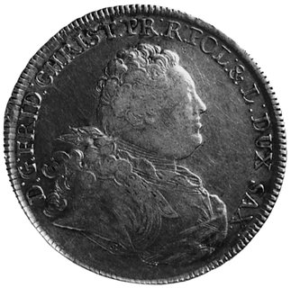talar 1763, Drezno, Aw: Popiersie Fryderyka Christiana i napis, Rw: Tarcza herbowa i napis, Dav.2677, Merseb.1888