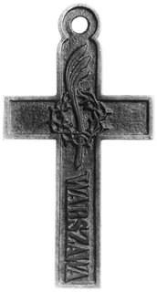 pamiątkowy krzyż z uszkiem do zawieszania, tzw. biżuteria żałobna po Powstaniu Styczniowym, żelazo 87.0 x 44.4mm