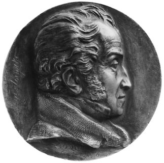 medalion sygnowany David 1838 (projektu znanego rzeźbiarza francuskiego Davida d Angers): Popiersie księciaAdama Czartoryskiego w prawo, poniżej sygnatura i data, mosiądz 170.0 mm, 384.2 g., odlew wykonany nieco późniejwe Francji