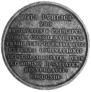 medal z roku 1813, sygn. J. Lang F., wybity z ok