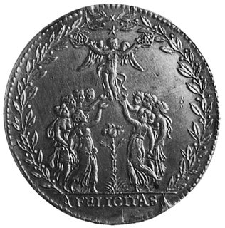 medal alegoryczny Henryka III, króla Francji i Polski datowany 1577 (XIX-wieczna kopia), Aw: Popiersie w zbroii napis, Rw: Wyobrażenie Szczęścia, poniżej napis: FELICITAS, srebro 22.15 g.