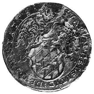 Ferdynand Maria 1651-1679, 3 dukaty 1652, Aw: Popiersia księcia i księżnej, Rw: Anioł z tarczą, Fr.200(314), złoto10.39 g., bardzo rzadka moneta wybita w 250 egz., z okazji zaślubin księcia z Henriettą Adelajdą, zgiętai wyprostowana