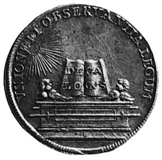 odbitka w srebrze dukata z 1742 roku, Aw: Popier